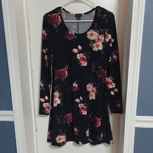 J For Justify Blue Floral Long Sleeve Dress